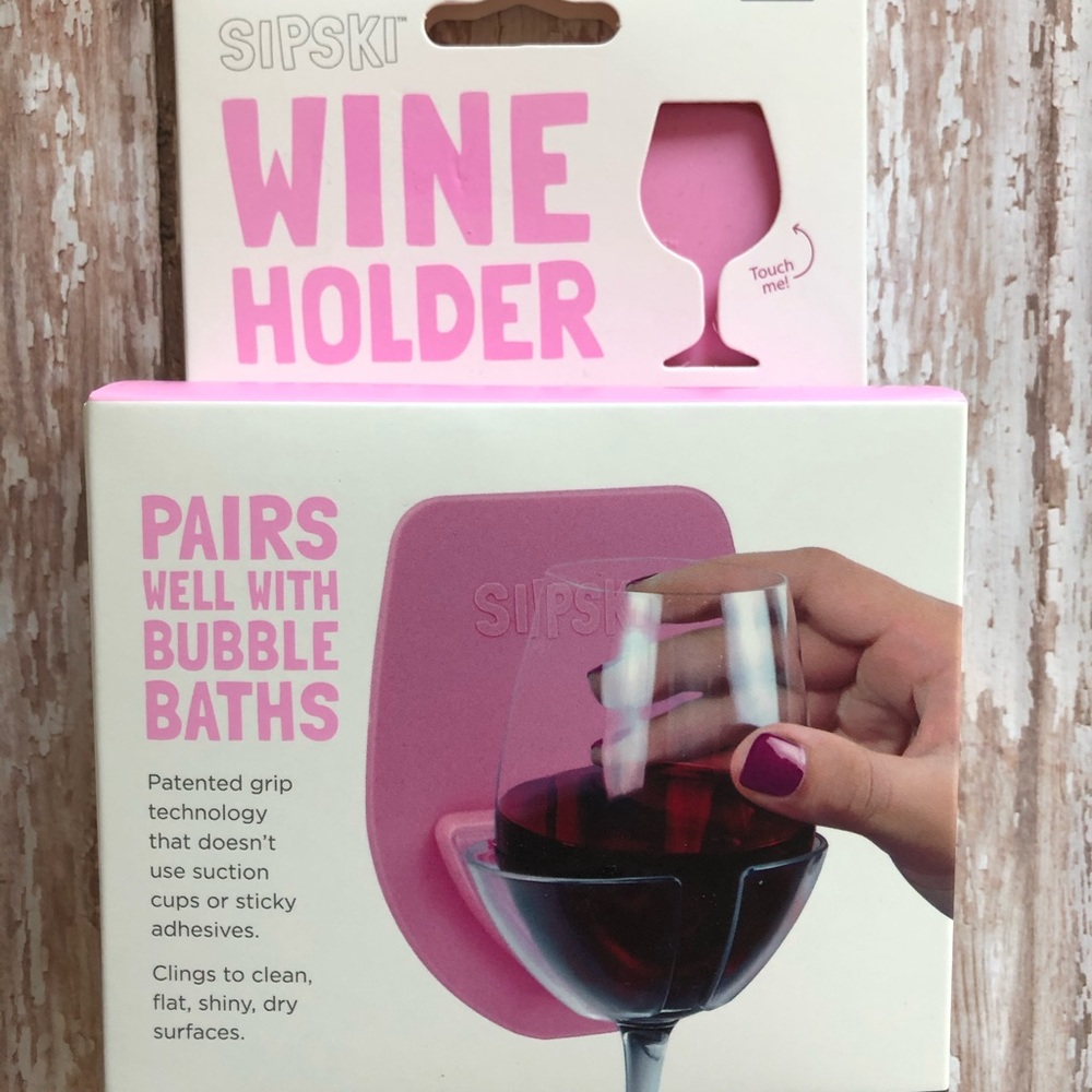 🌵 3/$15 Silicone Pink Sipski Wine bath tub shower Holder (see description)